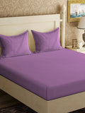 Myntra Elegant Homes Purple Solid 300 TC King Cadar Halus & 2 Sarung Bantal-250X225 sm