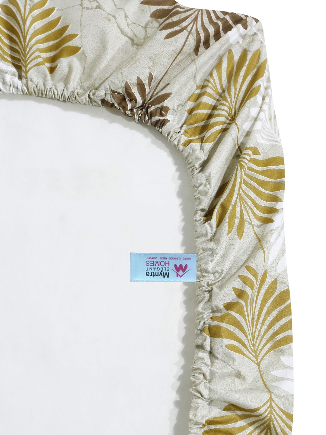 Myntra Elegant Homes OliveGreen Floral Fitted 400TC Cotton Set Cadar King 2.50 x 2.25 m