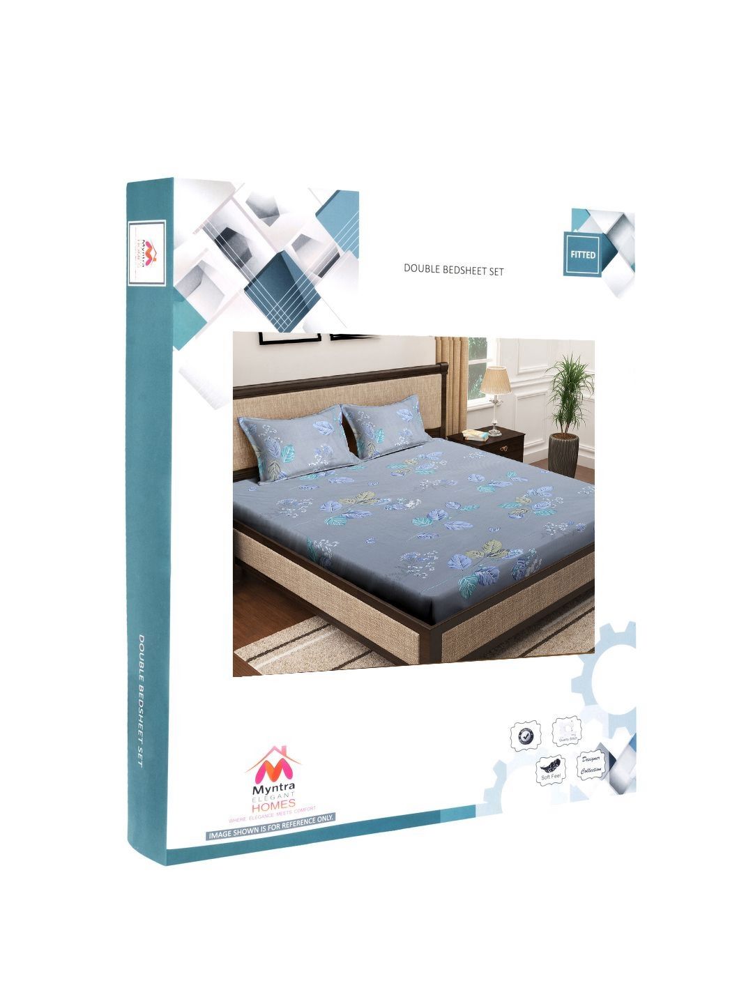 Myntra Elegant Homes Floral 400 TC King Bedsheet With 2 Pillow Covers