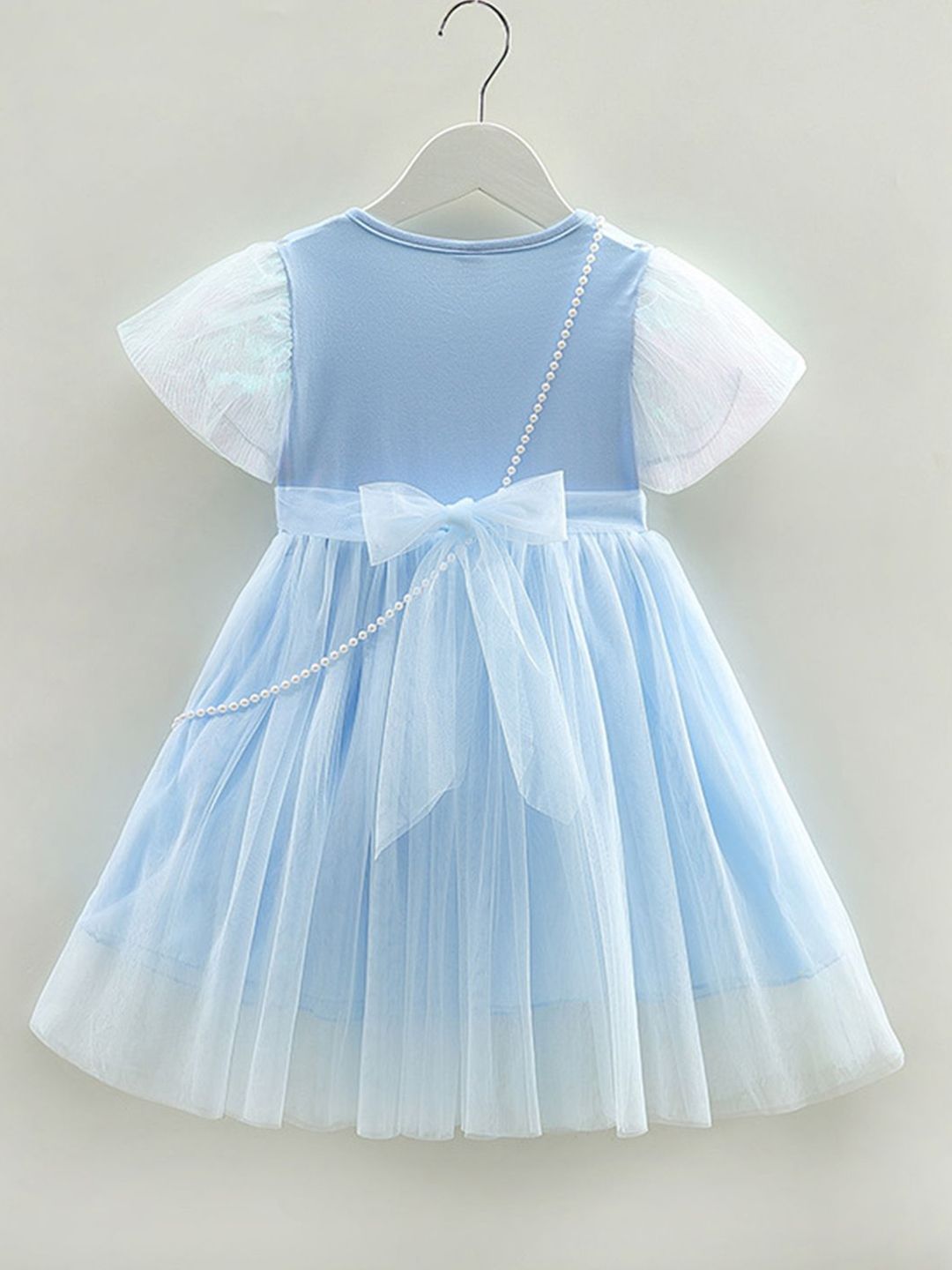 YK Girls Self Design Fit & Flare Dress