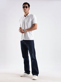 ADRO Conversational Printed Polo Collar Regular Fit Cotton T-shirt