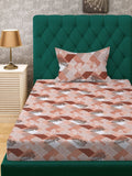Myntra Elegant Homes Rust & White Floral Set Cadar Single Flat 400 TC Flat 2.2 m x 1.5 m