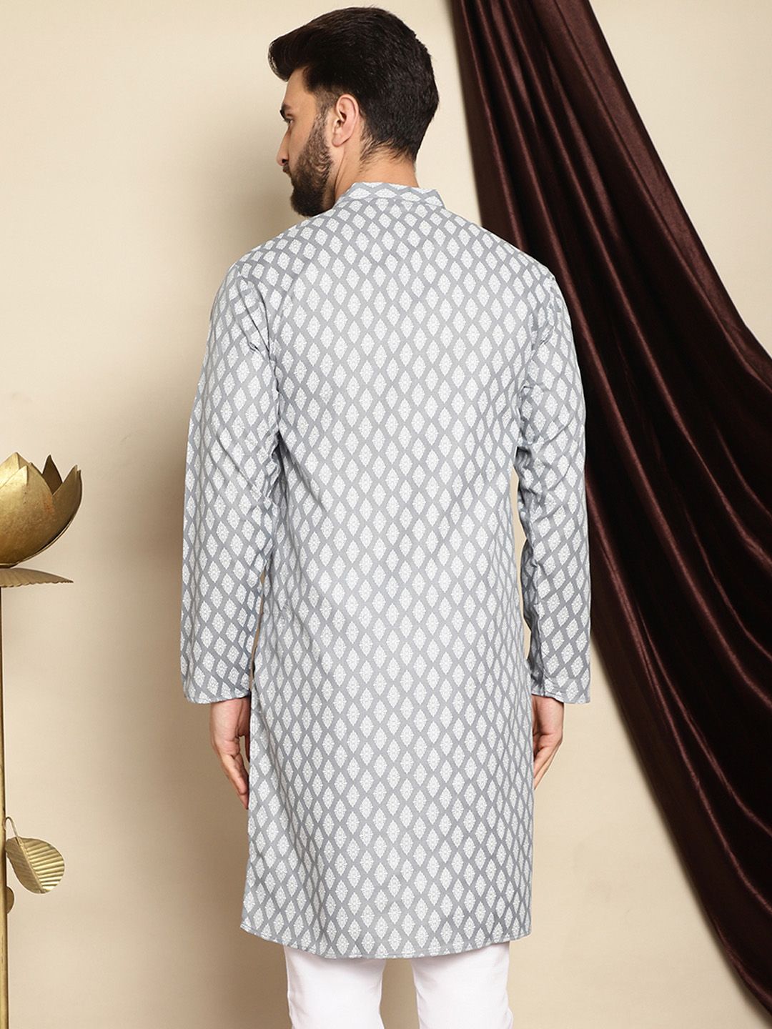 Anouk Ethnic Motifs Printed Mandarin Collar Long Sleeves Kurta