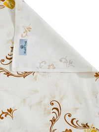 KLOTTHE Yellow Floral Pure Cotton 400 TC King Fine Bedsheet with 2 Pillow Covers-98 x 89 inches