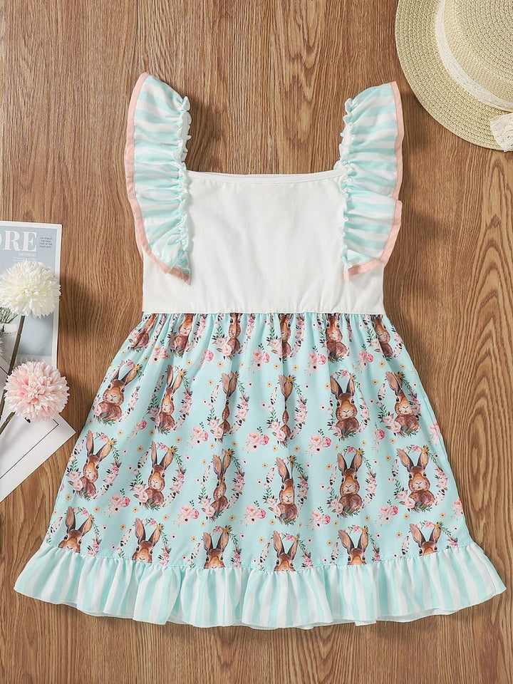 YK Girls Floral Print Fit & Flare Dress