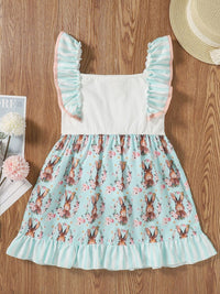 YK Girls Floral Print Fit & Flare Dress