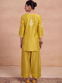 House of Chikankari Women Ethnic Motifs Embroidered Regular Chikankari Kurta with Patiala