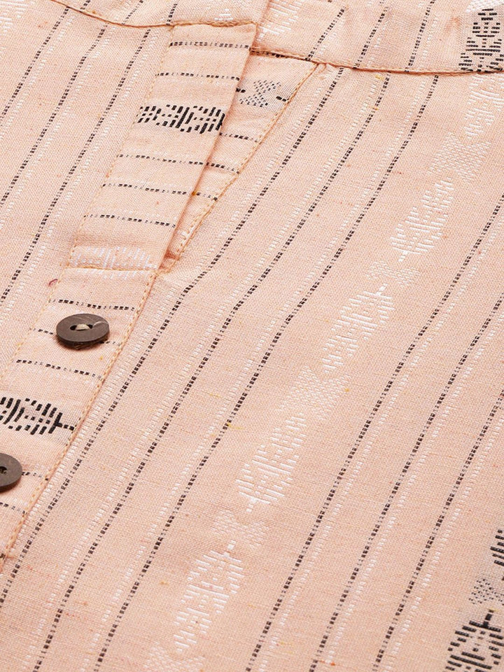 KALINI Striped Embroidered Thread Work Kurta with Trouser