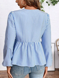 DressBerry Striped Puff Sleeve Top