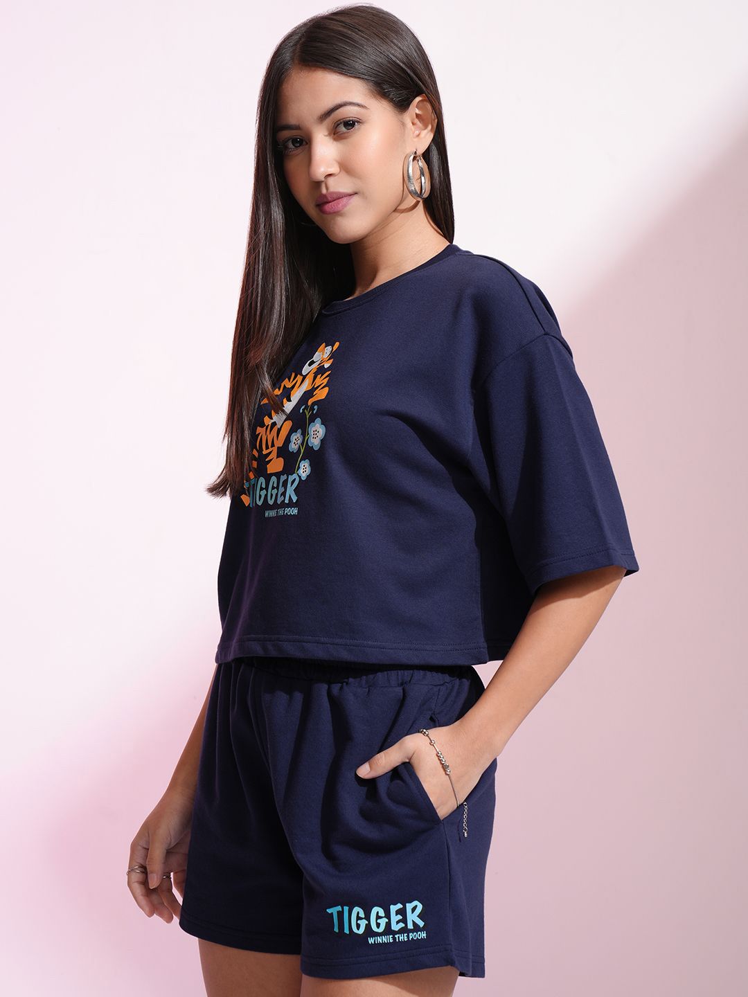 Tokyo Talkies Tigger Printed T Shirt & Short Co Ord Set