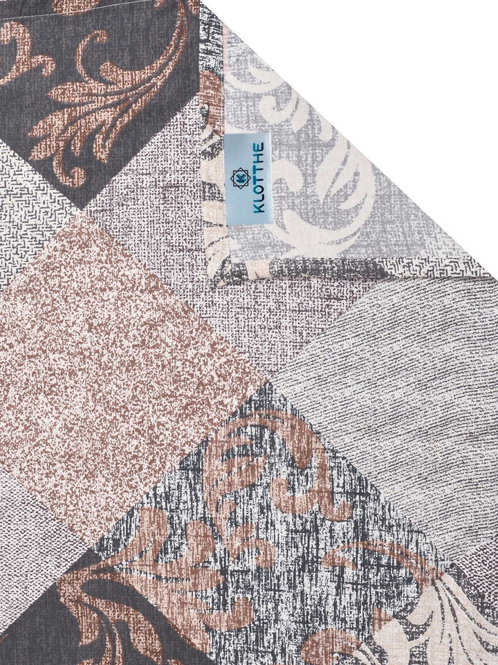 KLOTTHE Grey Geometric 300 TC King  Bedsheets