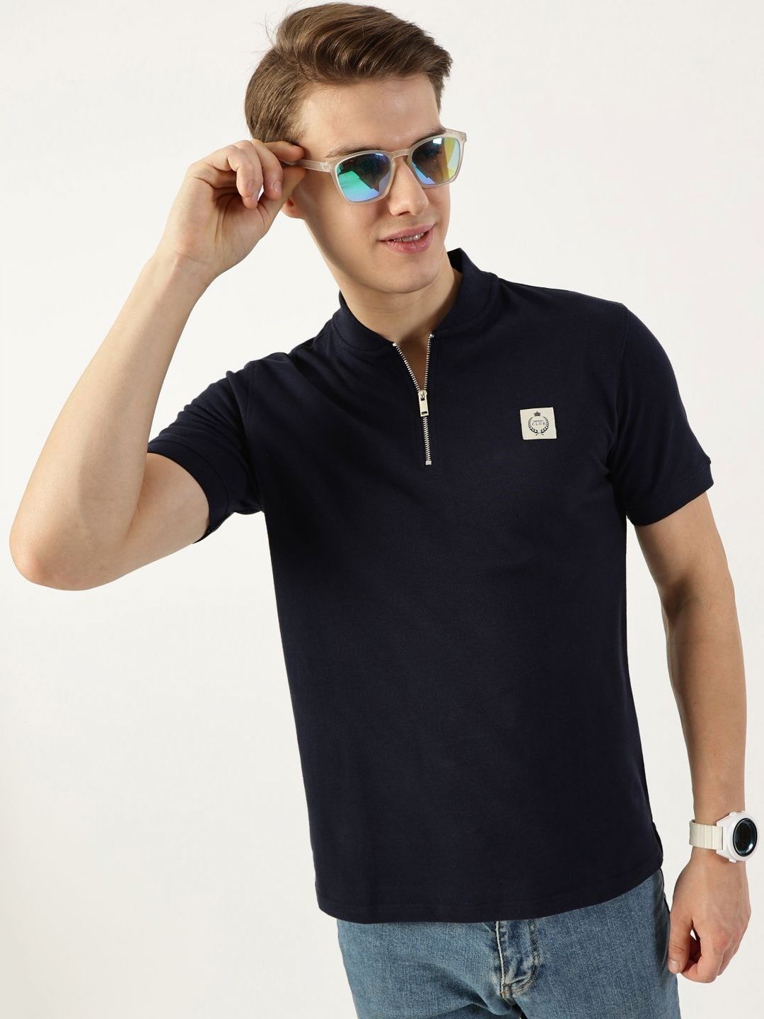 Thomas Scott Men Mandarin Collar T-shirt