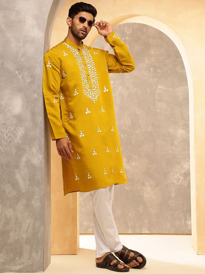 Anouk Men Embroidered Regular Kurta with Pyjamas
