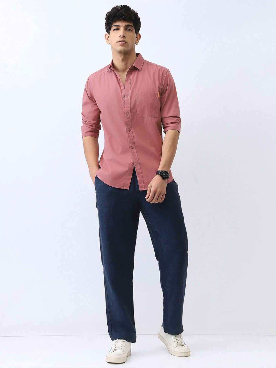 Urbano Fashion Men Cotton Full Sleeve Regular Fit Casual Solid Shirt
