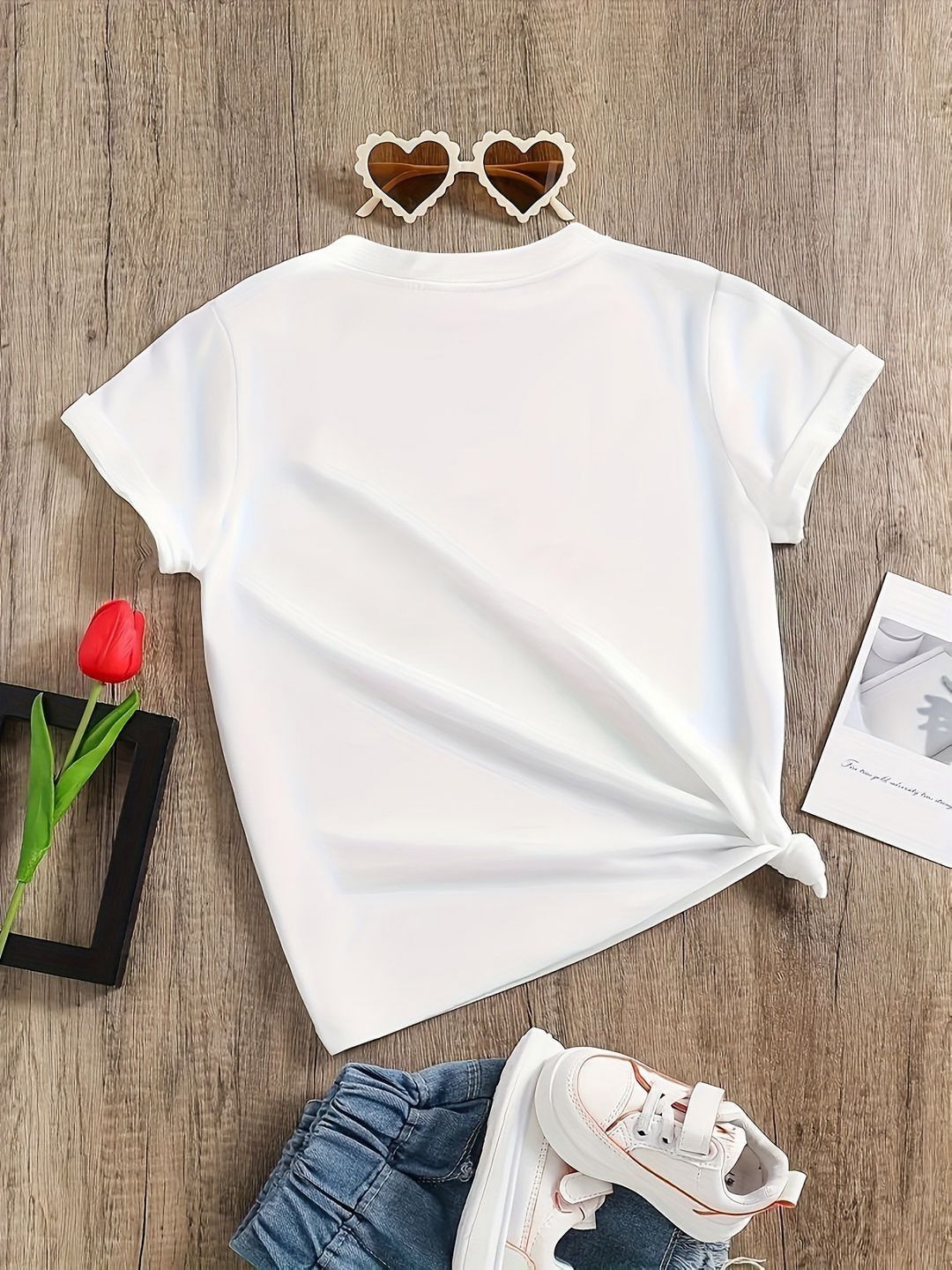 YK Girls High Neck Indigo T-shirt