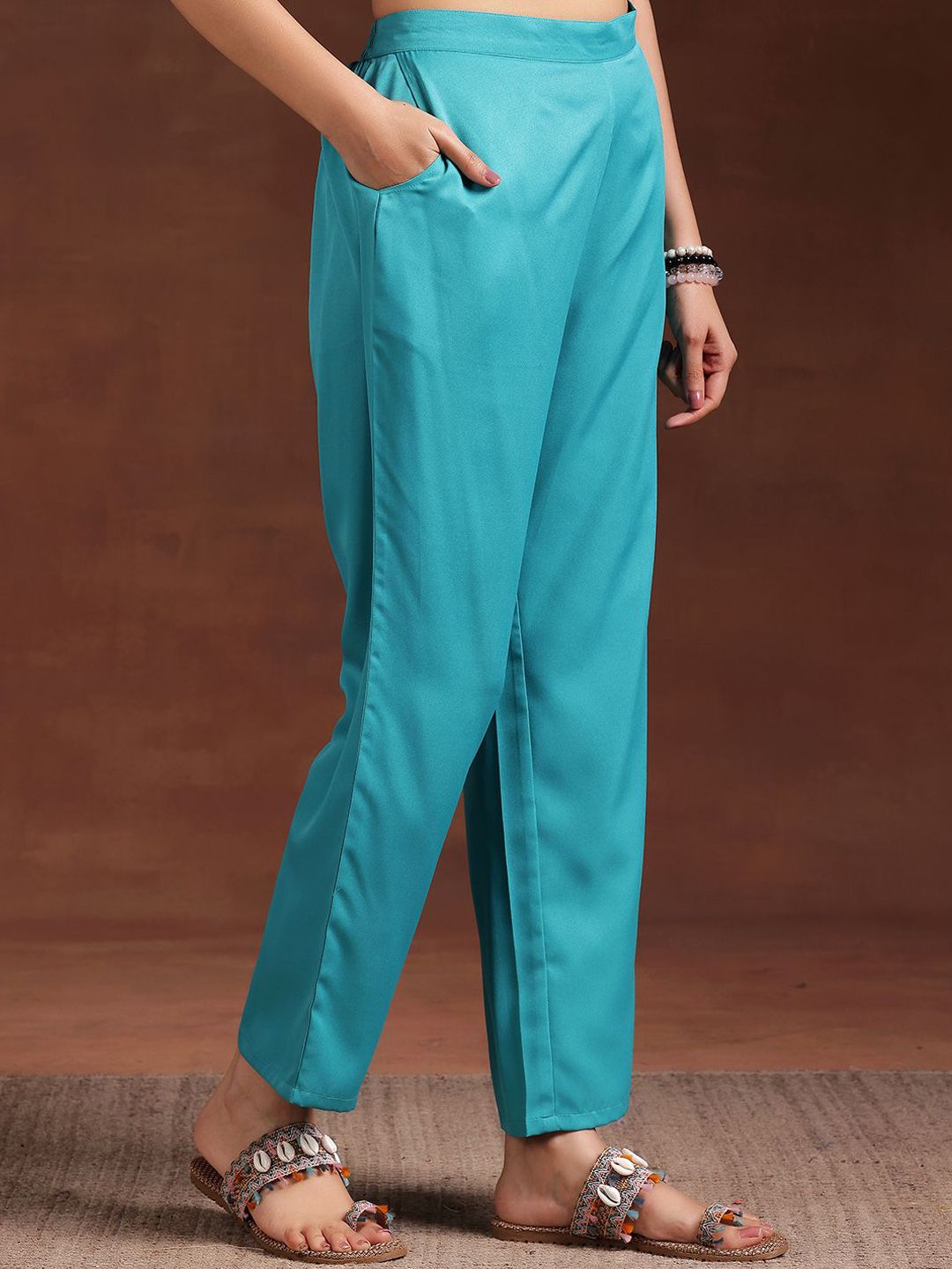 Libas Women Floral Printed Pleated Sequinned Kurta with Trousers & With Dupatta