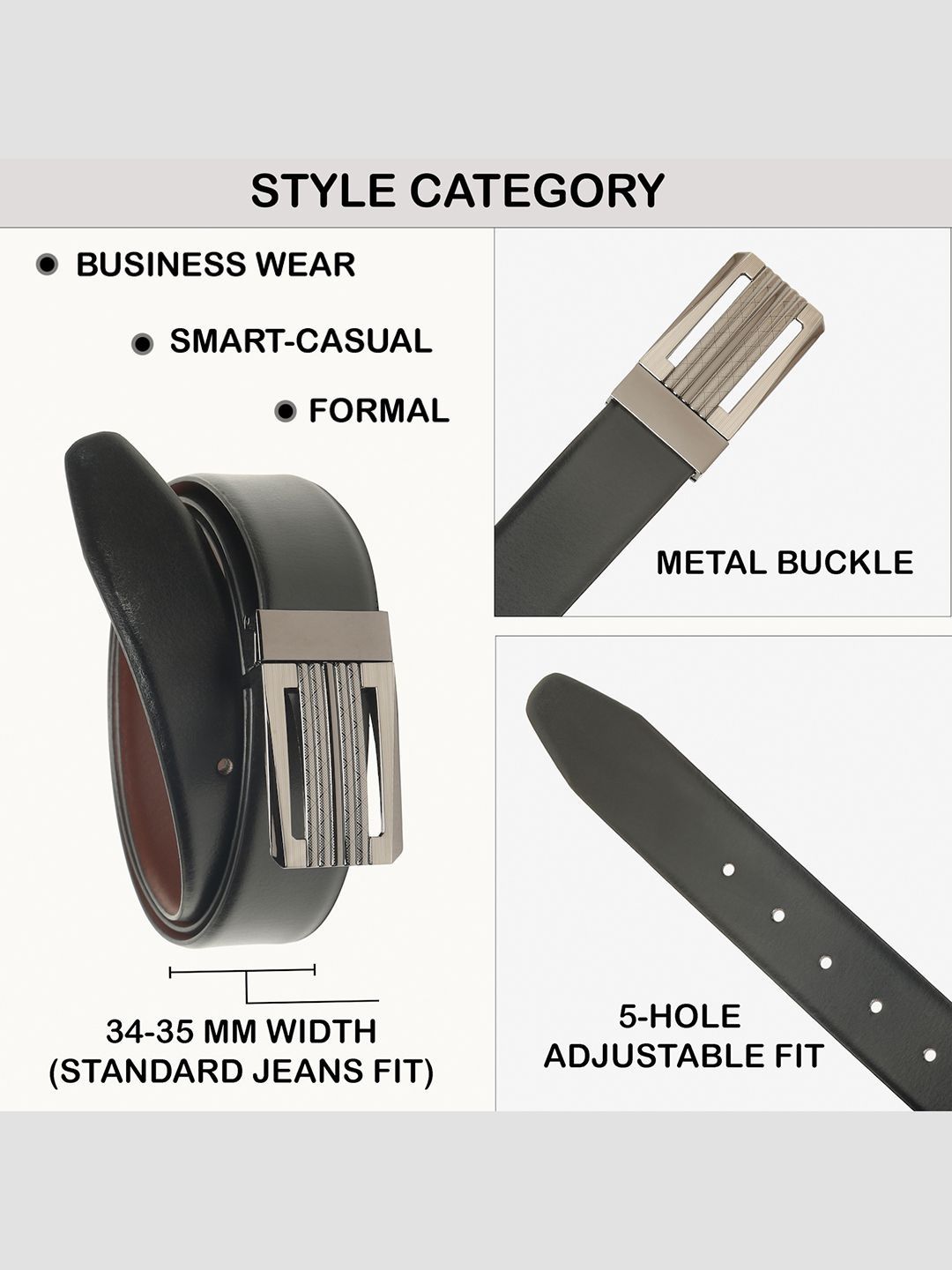 Teakwood Leathers Men Leather Reversible Belt