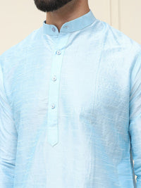 SOJANYA Mandarin Collar Silk Cotton Straight Kurta with Churidar