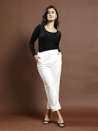 Athena Women Embellished Round Neck Top