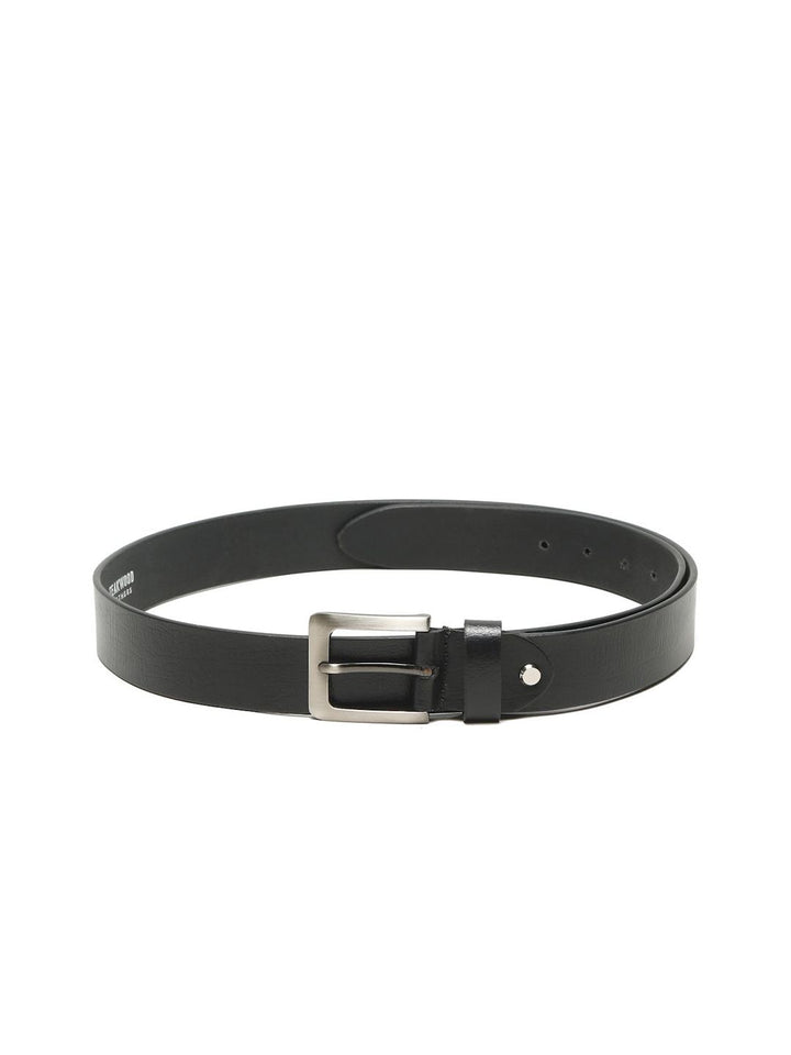 Teakwood Leathers Men Textured Push Pin Closure Leather Belt