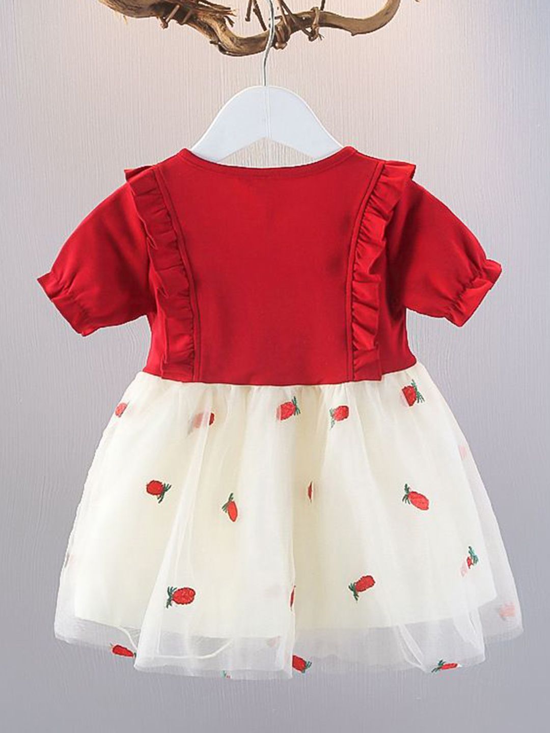 YK  Girl Colourblocked Bow Tulle Fit & Flare Dress