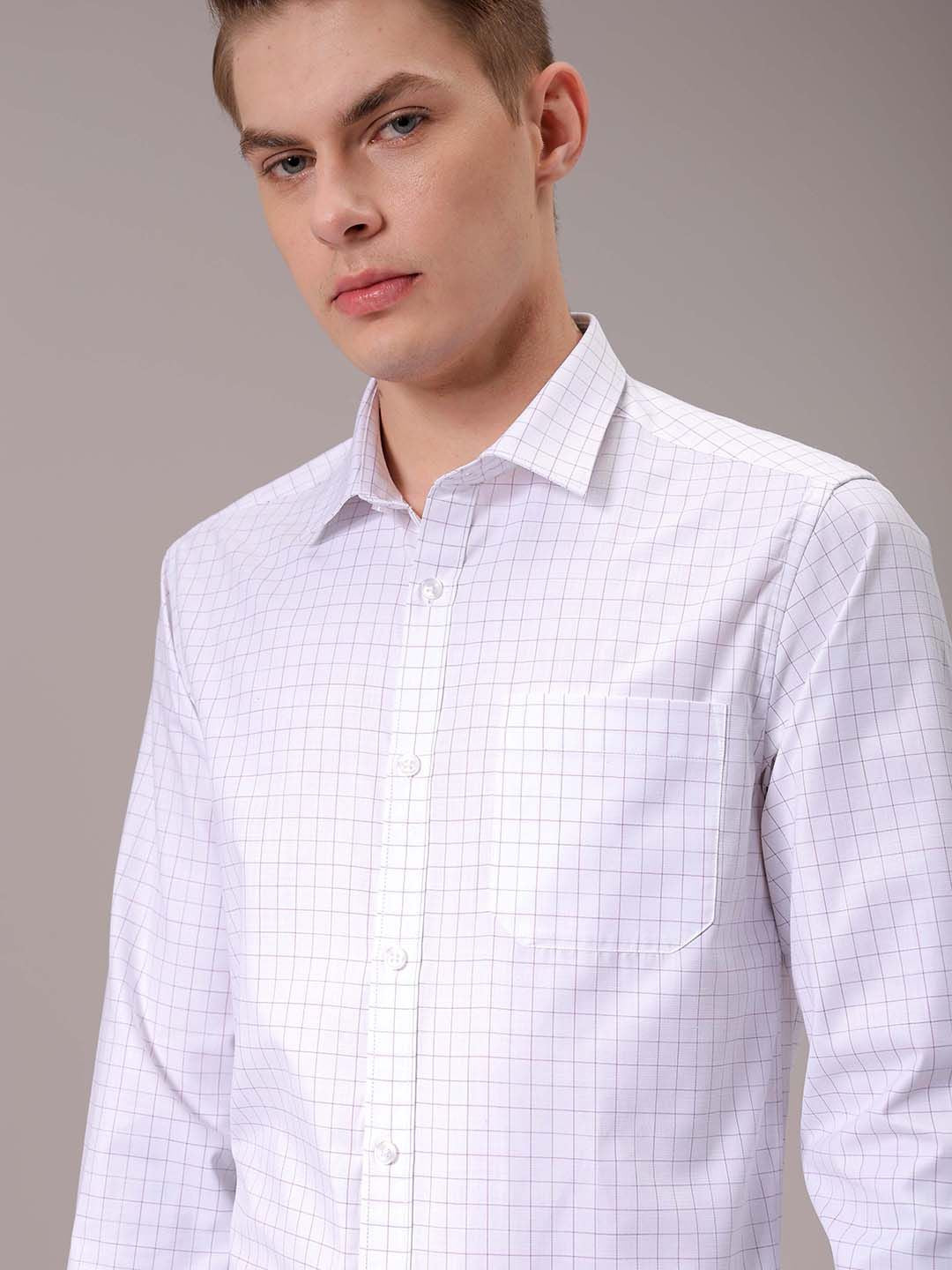 The Indian Garage Co. X Luxe Men Spread Collar Micro Checked Slim Fit Formal Shirt
