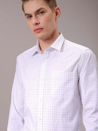 The Indian Garage Co. X Luxe Men Spread Collar Micro Checked Slim Fit Formal Shirt