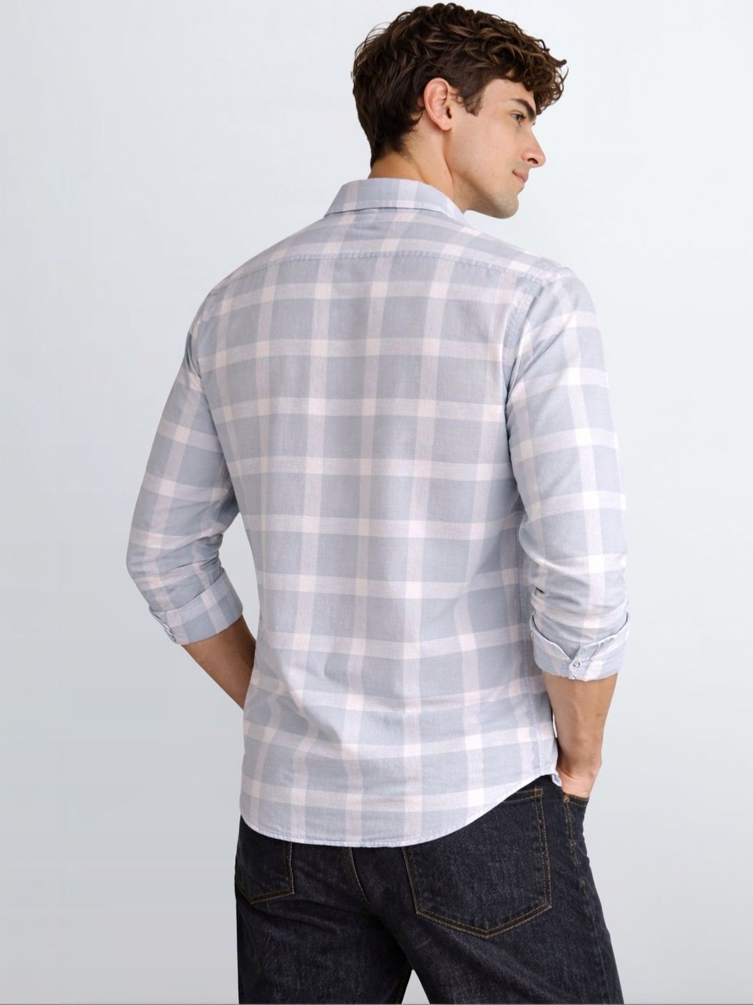 ADRO Men Standard Gingham Checks Checked Casual Shirt