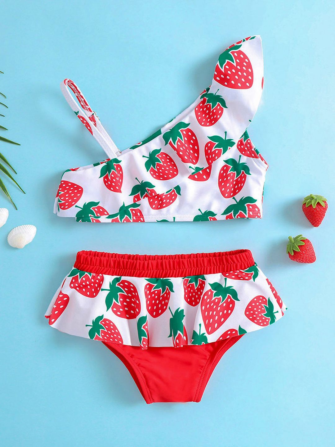 YK Girls Printed Sleeveless Swim Set