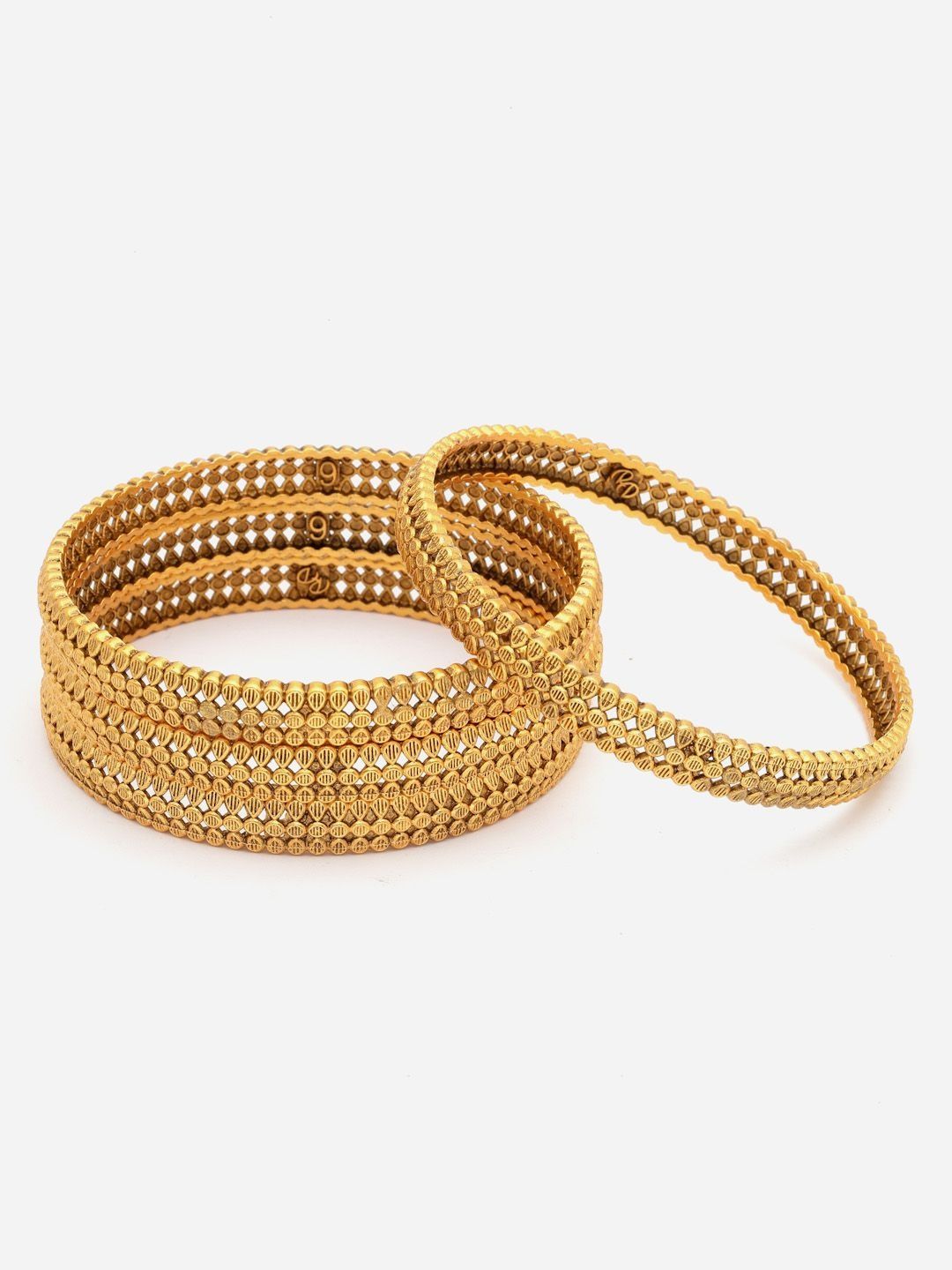 Set PANASH Daripada 4 Gelang Boleh Laras Bersalut Emas 24 CT