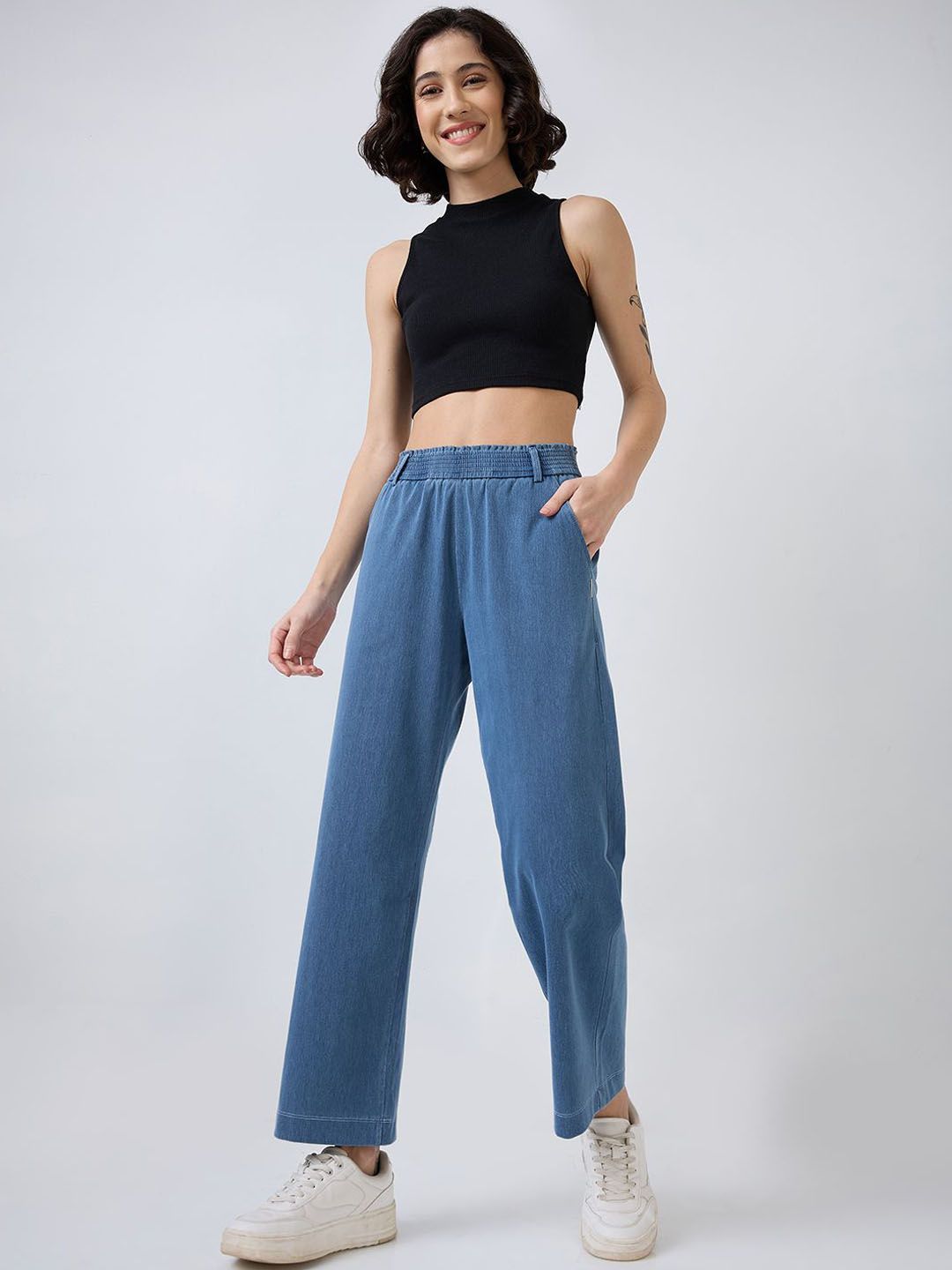 SPYKAR  Women' Straight Fit High Rise Regular Trousers