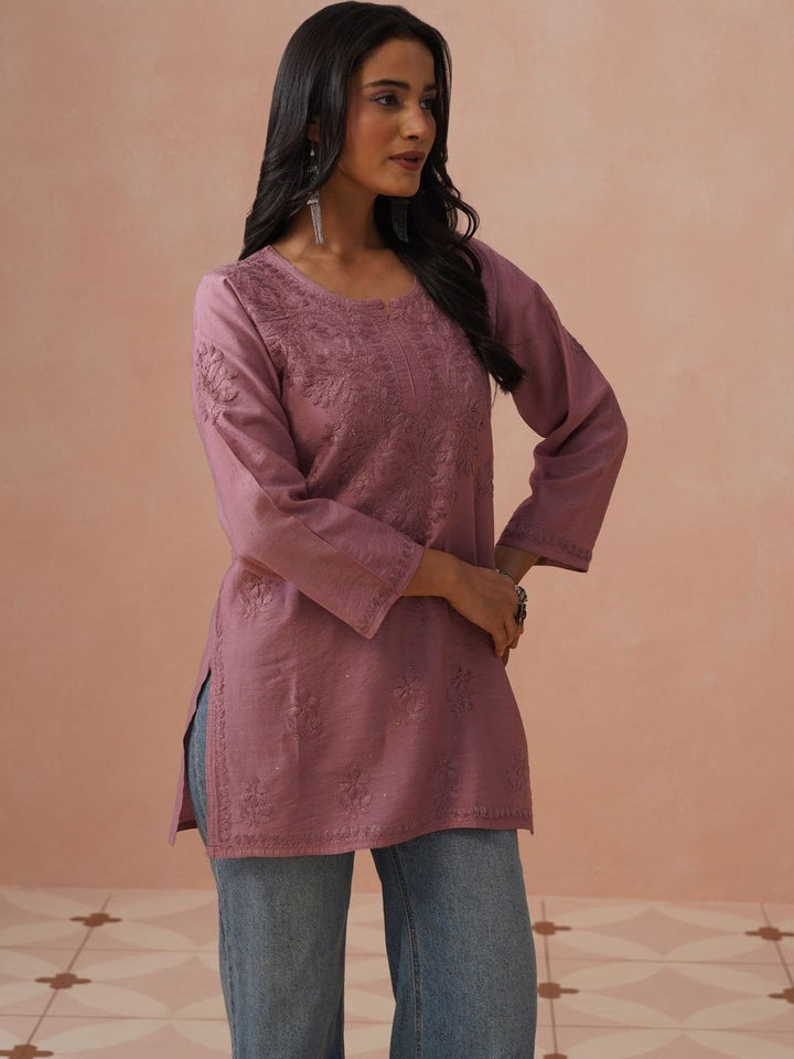Rumah Wanita Chikankari Sulam Kurta Chikankari