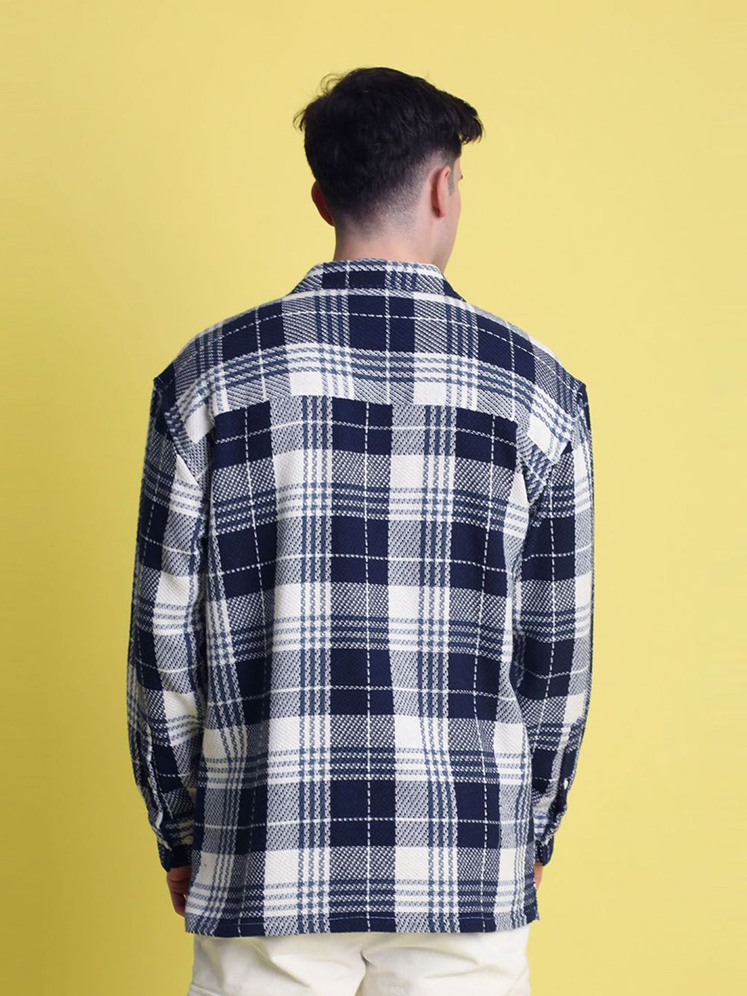 Bene Kleed Men Tartan Checked Relaxed Fit Textured Casual Shirt