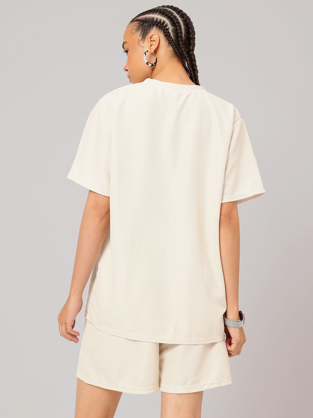 DressBerry Athleisure Vibes Textured Relaxed Fit Co-ords