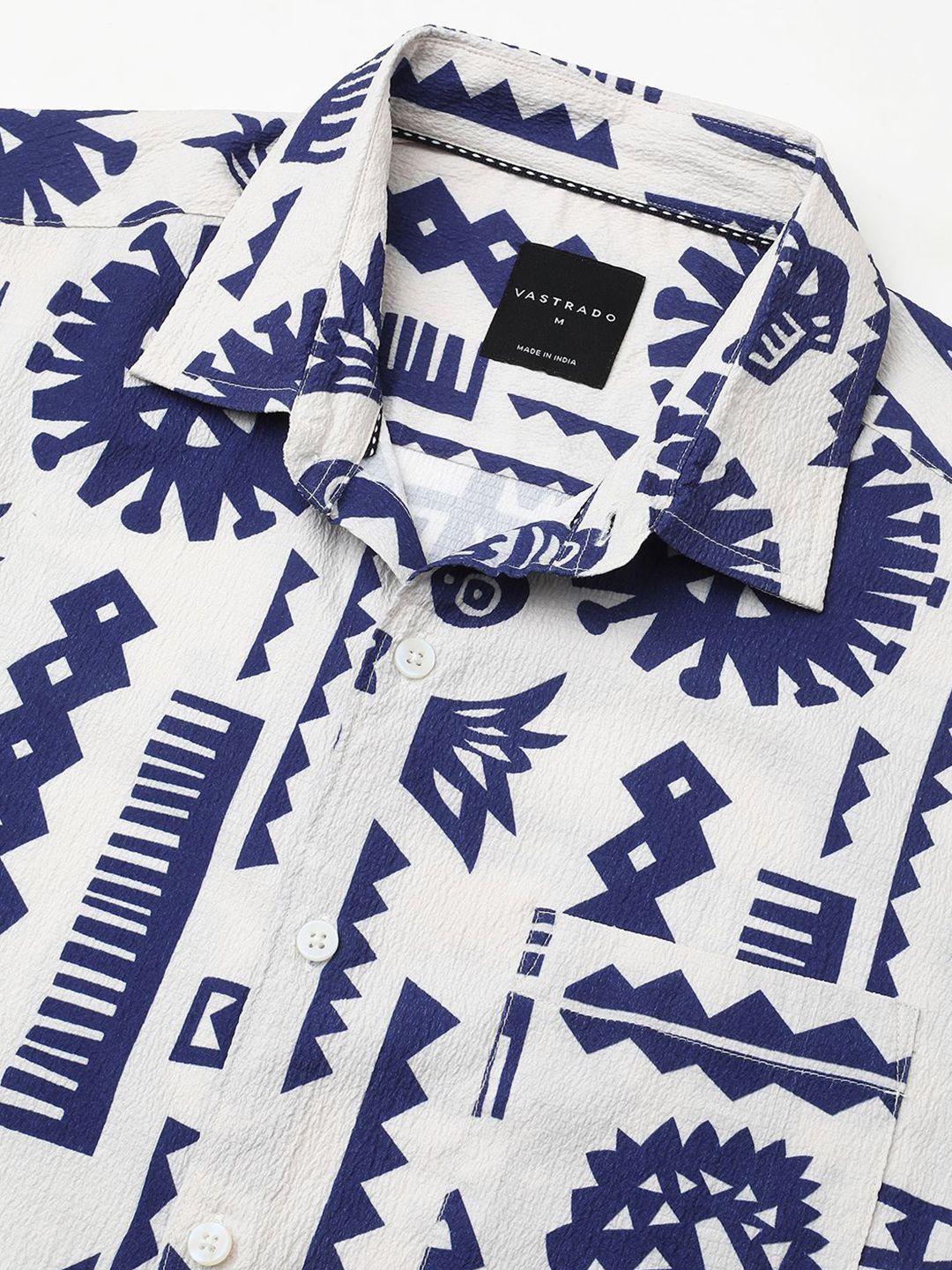 VASTRADO Men Classic Cutaway Collar Abstract Printed Slim Fit Casual Shirt