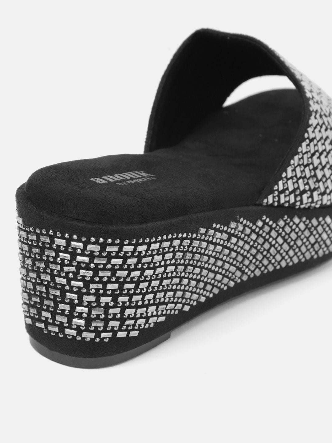 Anouk Embellished Open Back Flatform Heels