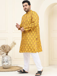 SOJANYA PLUS Plus Size Ethnic Motifs Thread Work Straight Kurta with Pyjamas