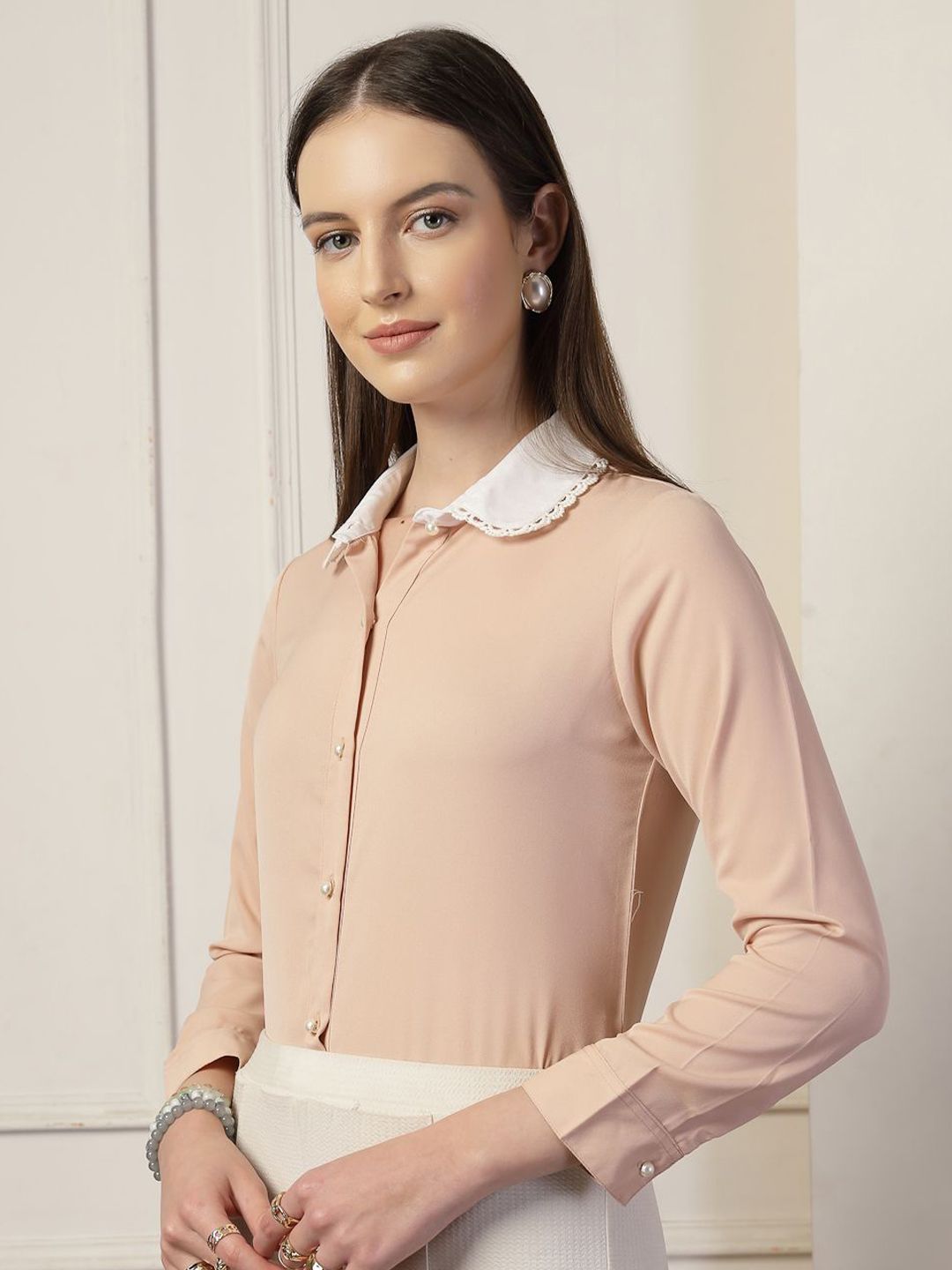 Style Quotient Women Smart Opaque Colourblocked Formal Shirt
