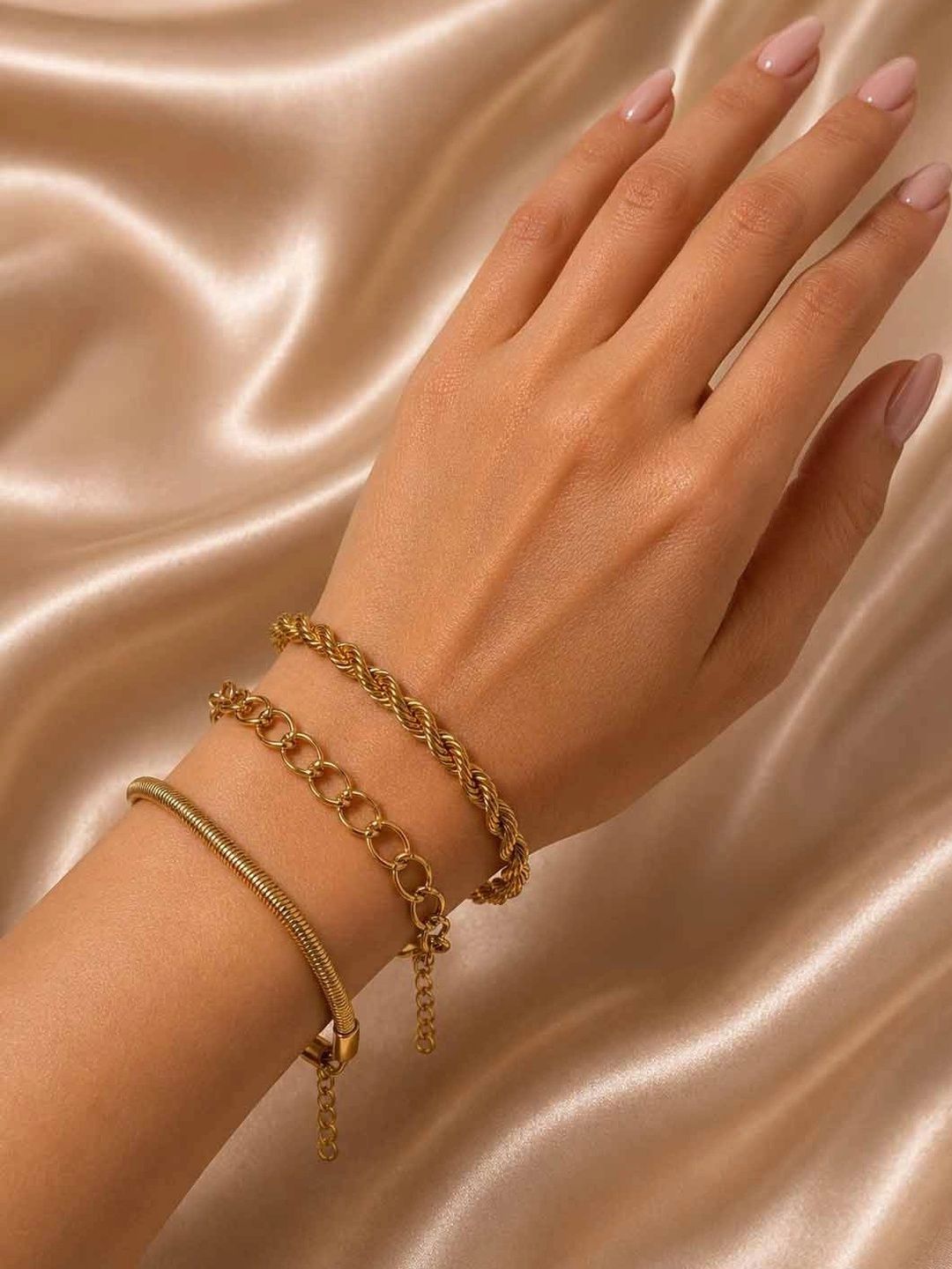 PANASH Set Of 3 Gold-Plated Wraparound Bracelet