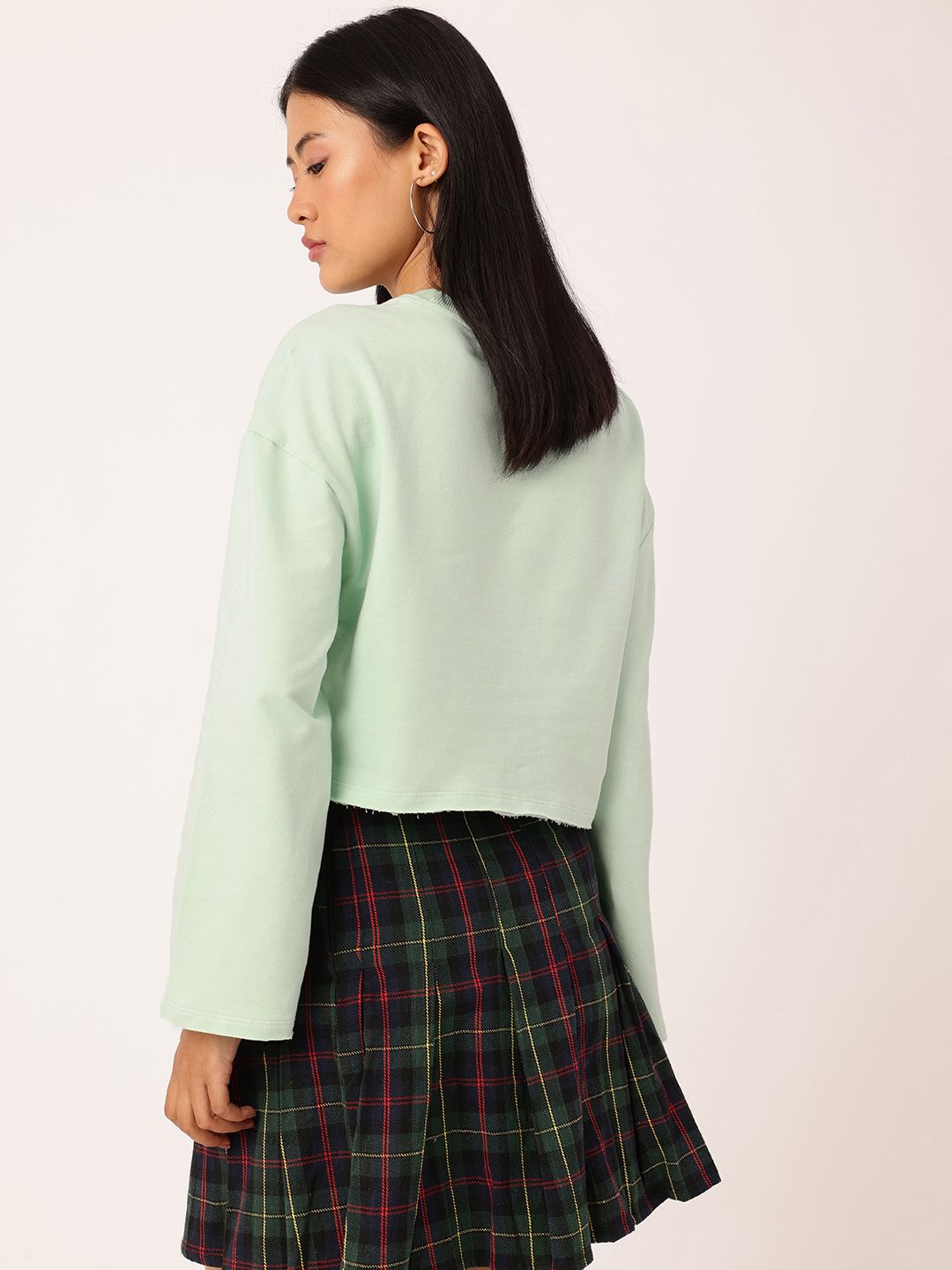 DressBerry Cotton Terry Boxy Crop Pullover Sweatshirts
