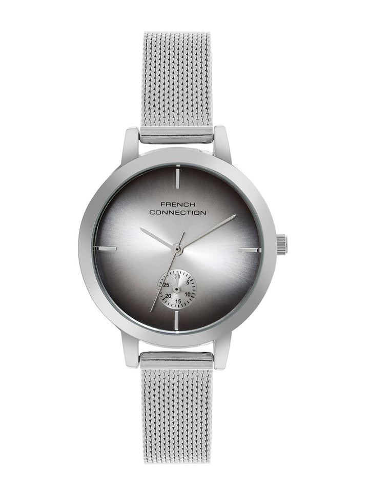 French Connection Women Embellished Dial & Stainless Steel Bracelet Style Straps Analogue Watch FCB8SM