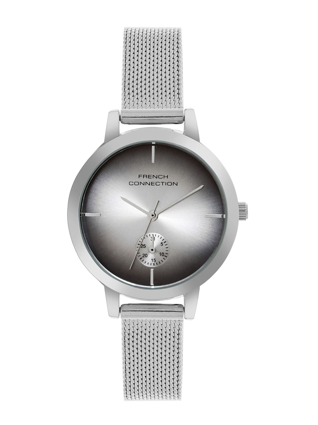 French Connection Women Embellished Dial & Stainless Steel Bracelet Style Straps Analogue Watch FCB8SM
