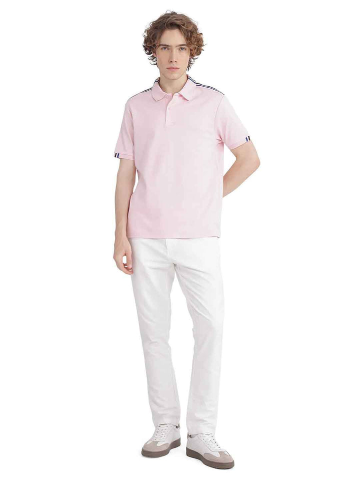 RARE RABBIT Men Polo Collar Applique T-shirt