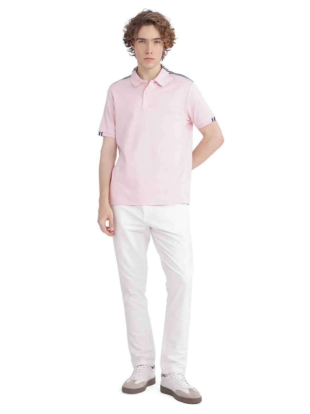 RARE RABBIT Men Polo Collar Applique T-shirt