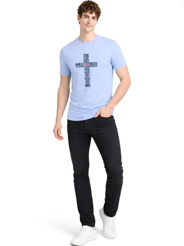 ADRO Typography Printed Round Neck Short Sleeves Regular Fit Pure Cotton T-shirt