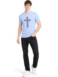 ADRO Typography Printed Round Neck Short Sleeves Regular Fit Pure Cotton T-shirt