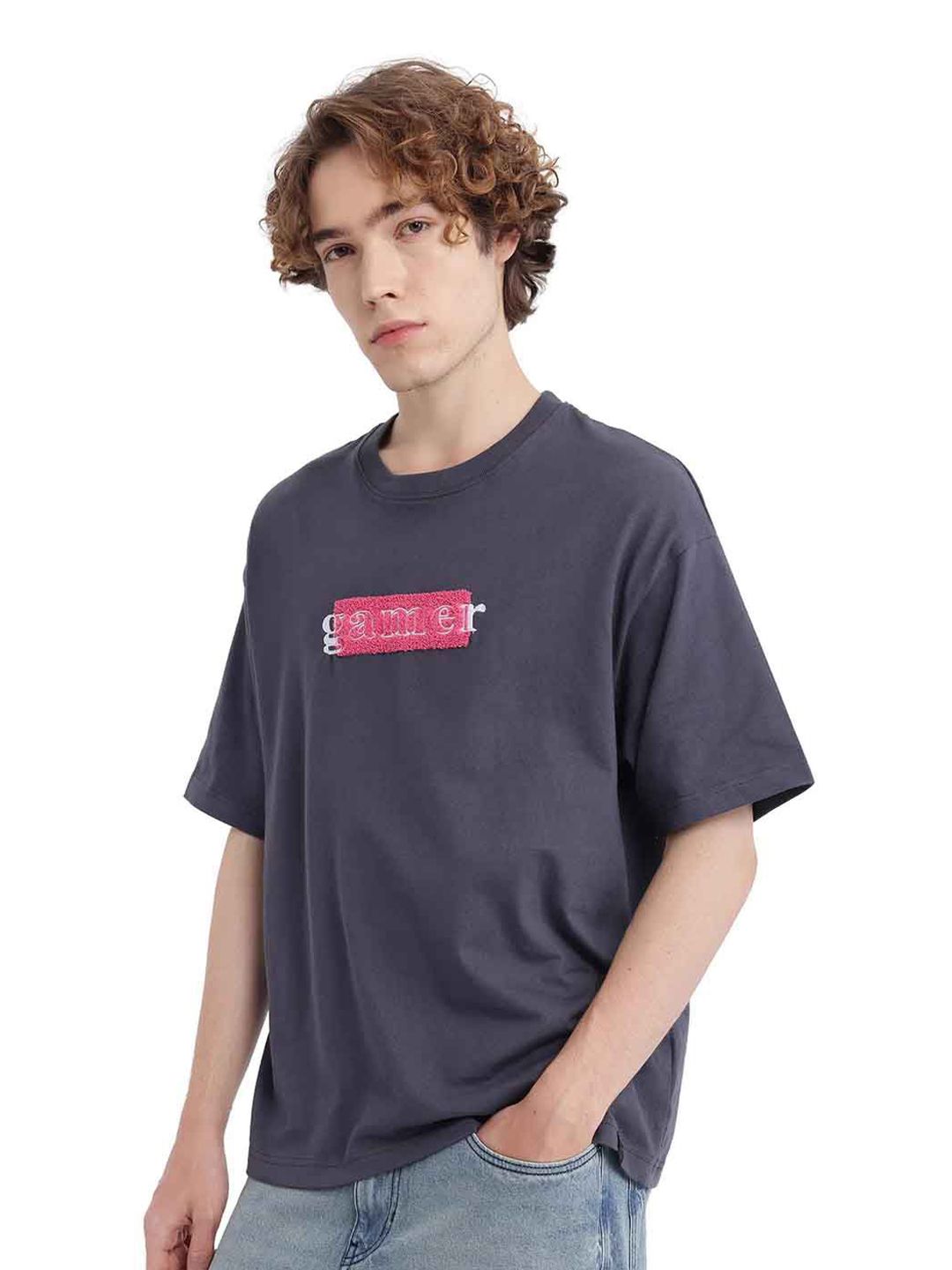 RARE RABBIT Men Printed Applique T-shirt