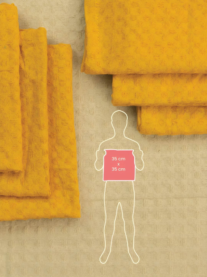 URBAN SPACE 6-Pcs Yellow Textured Cotton Table Napkins