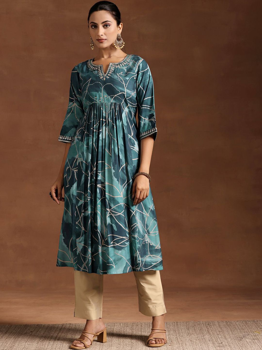 Libas Floral Embroidered Anarkali Kurta