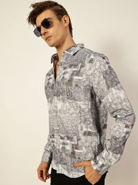 Thomas Scott Men Premium Slim Fit Opaque Printed Casual Shirt